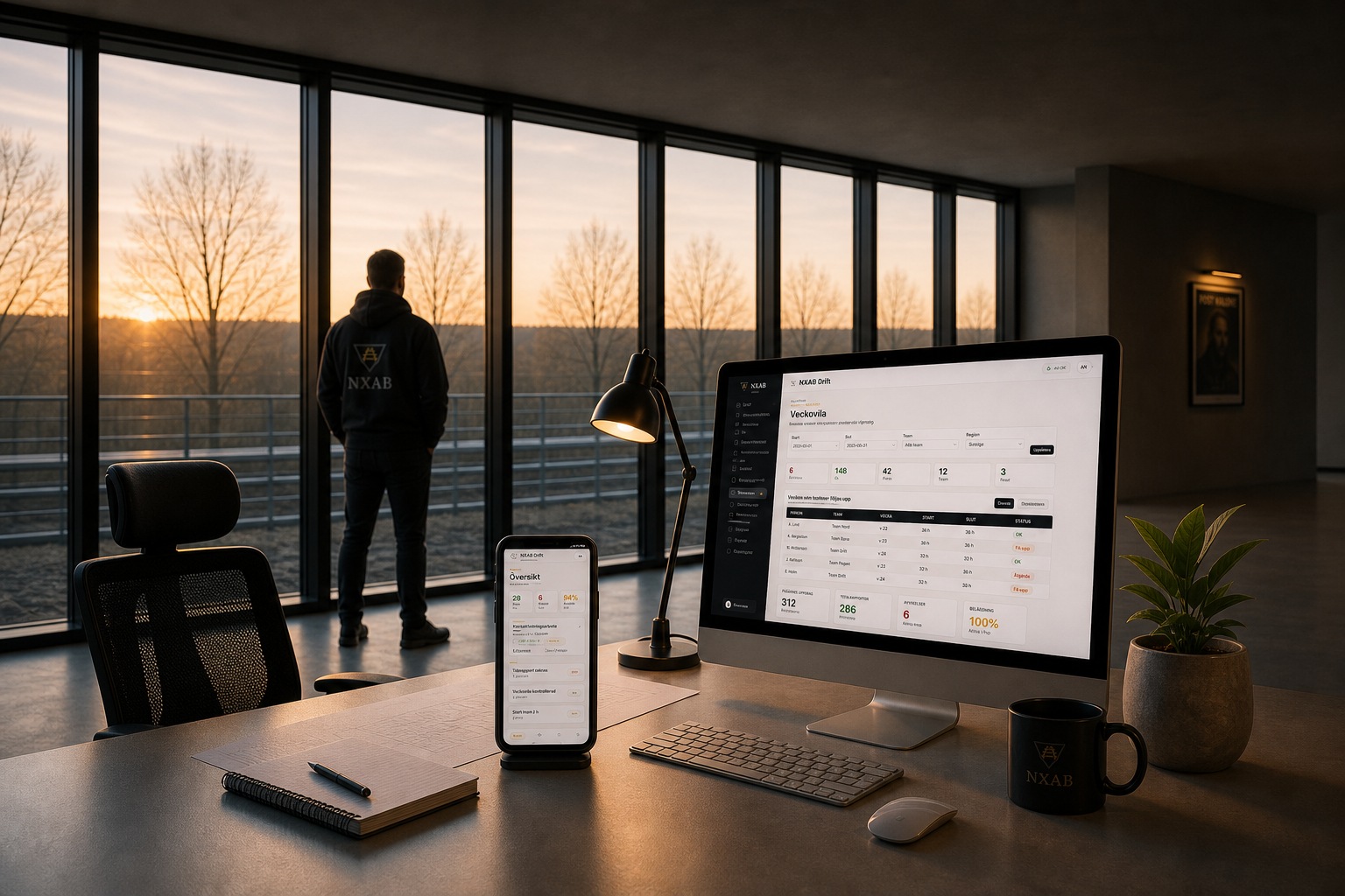 NXAB:s webbsystem och mobilapp i administrativ miljö